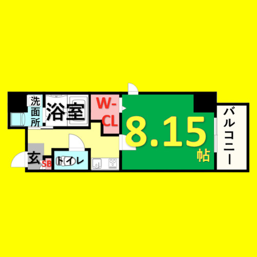 シャルマン新栄　名古屋市賃貸　仲介手数料無料の間取り