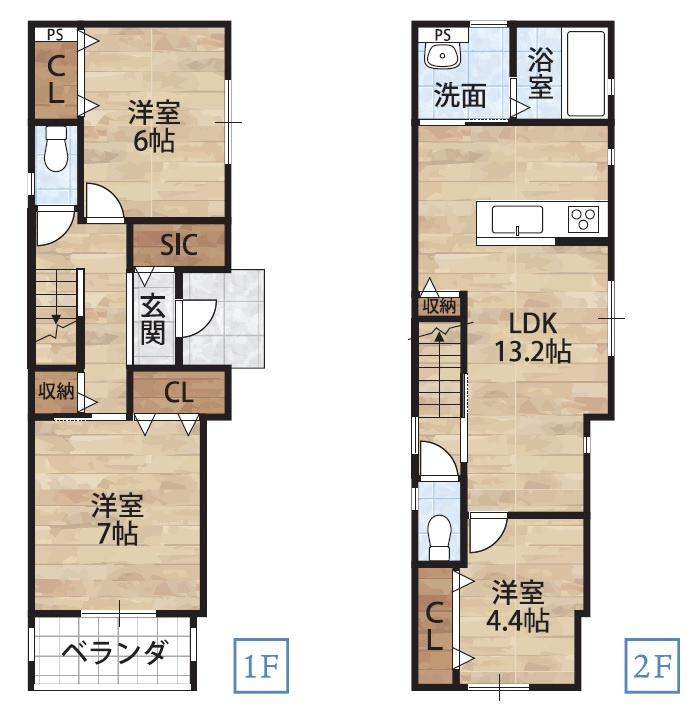 松ケ丘1丁目1区画・新築戸建の間取り