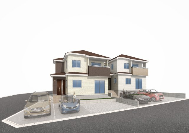 ハートフルタウン北谷町桑江Ⅲ　2号棟の外観パース