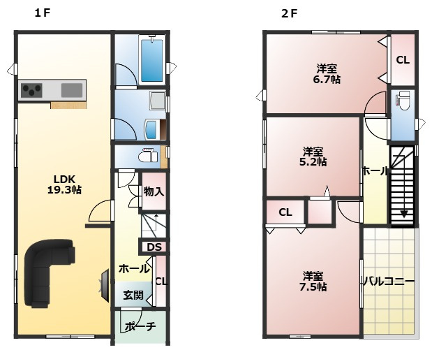 クレイドルガーデン八戸市南類家　第3　3号棟のキッチン