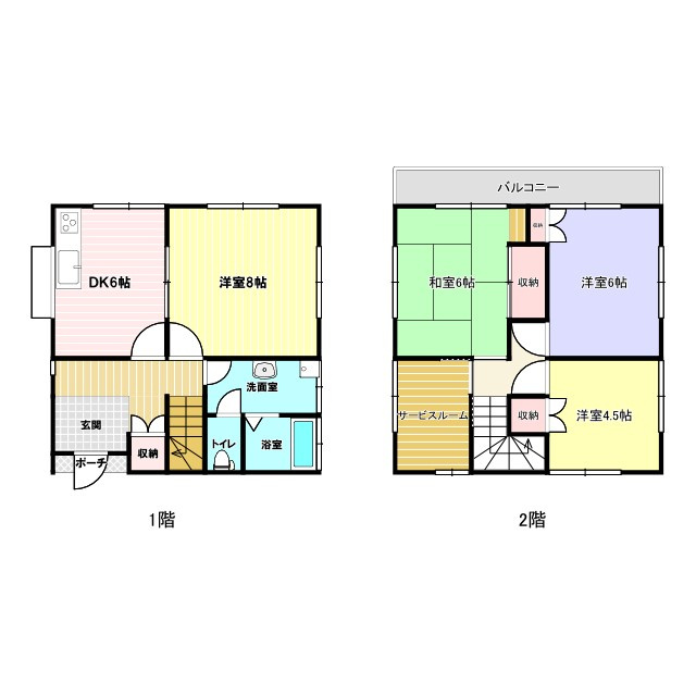 富里市七栄　中古戸建の間取り