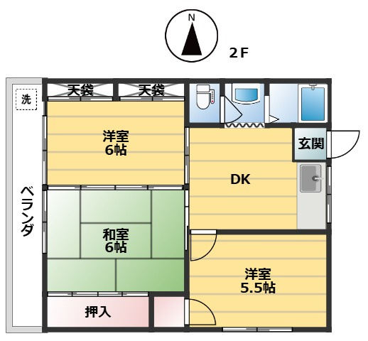 【間取り】 | コーポ　オオモトⅡ