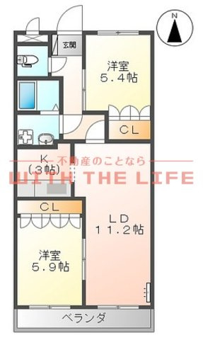 ローズマリーⅡ【10,000円キャッシュバック対象物件】の間取り
