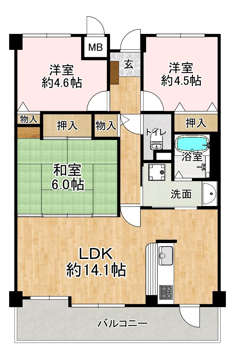 リヴロ新甲南の間取り