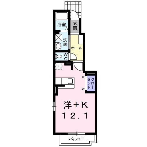 Calme　Nisimaiko(カルム　ニシマイコ)の間取り