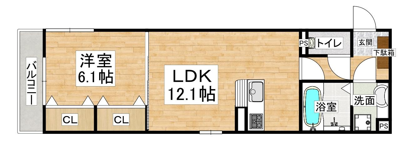 YKメゾン向陽の間取り
