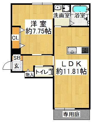 YKメゾン旭が丘の間取り