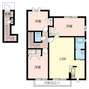 アクイール二ツ屋の間取り