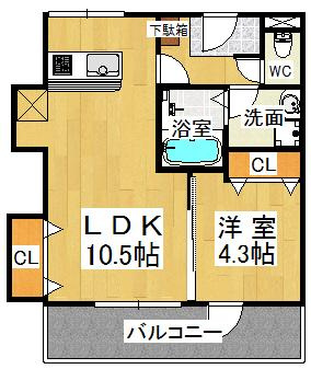 アロハ名谷の間取り