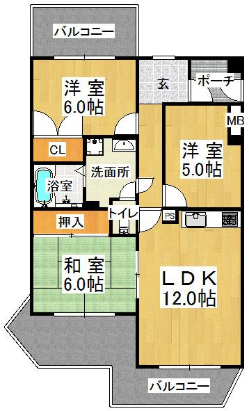 ガーデンハイツ桃山台　弐番館の間取り