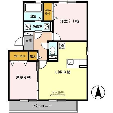 グランドアトリオ神戸西　E棟の間取り