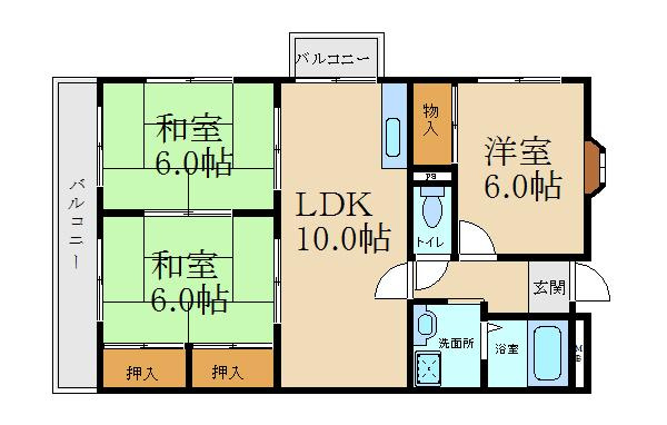 グリーンヒル大津和の間取り