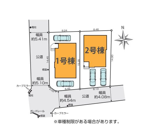 熊本市中央区出水5丁目第2-2棟（2号棟）　の区画図|配置図（2号棟）