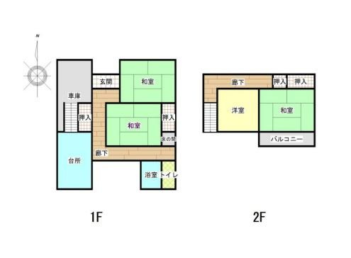 海南市鳥居　中古戸建の間取り