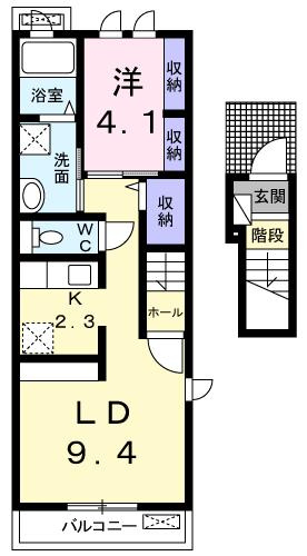 アライブC　Ⅱの間取り