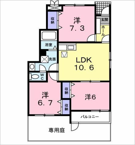 サニーガーデン　D棟の間取り