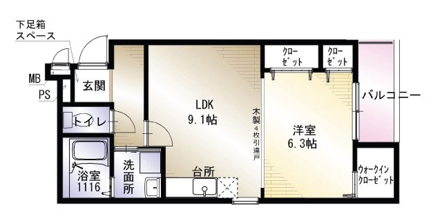 【間取り】 | アンシャンテS　北野田
