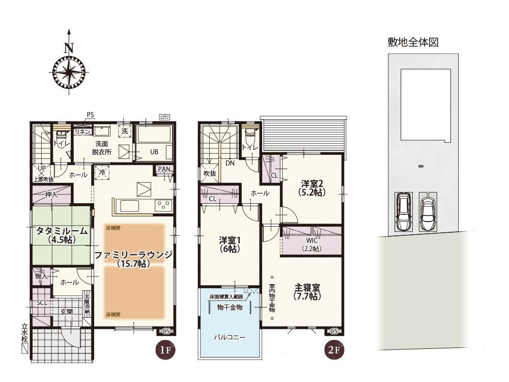 結城市川木谷　新築戸建1-7の間取り