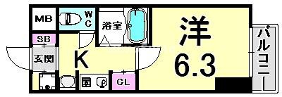 ロイヤルヒル神戸三ノ宮Ⅱの間取り