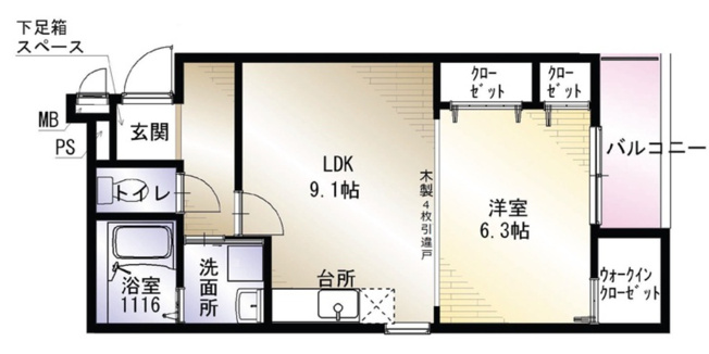 【間取り】 | アンシャンテ S 北野⽥ 