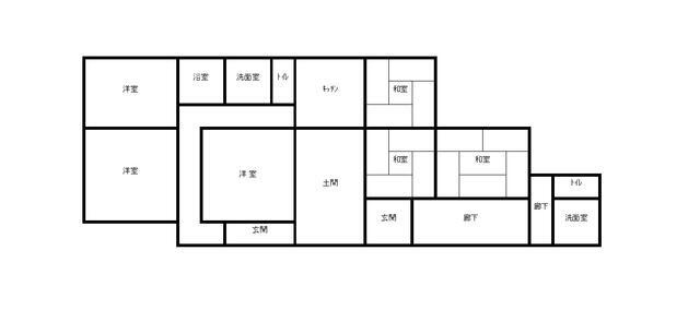 桐生市梅田町古民家の間取り