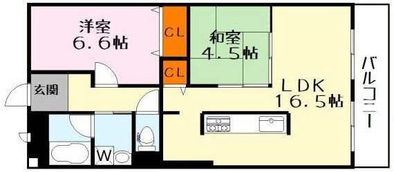 【リフォーム済】守山アーバンライフ　5Fの間取り