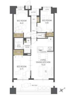 【間取り】ロータリーパレスアリーラ春日部 