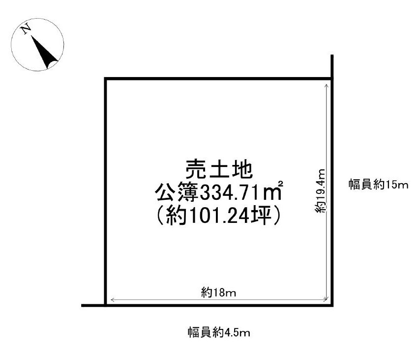 守山市焔魔堂町　建築条件無し売土地の土地図