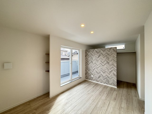 新築戸建　伴東８丁目の洋室|洋室　7.7帖　ウォークインクローゼットのあるお部屋です