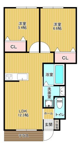エルメゾン白水の間取り