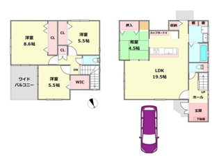 西宮市生瀬高台新築戸建の間取り