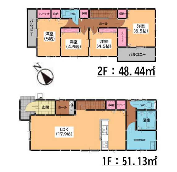 【間取り】 | 糟屋郡志免町王子4丁目4期　4号棟（全4棟）【仲介手数料無料・0円】 | 平日、土日祝日もお好きな日時にご見学可能です。お気軽にお問合せ下さい。