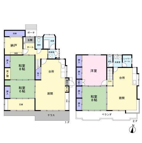 【間取り】 | 上山口　中古戸建 | 二世帯可能住宅です。古民家カフェでも開きたい?
