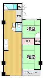 甲子園第三コーポラスの間取り