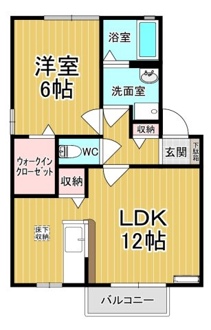 【間取り】 | クレストヴィラA | カップルさんにオススメのお部屋です♪