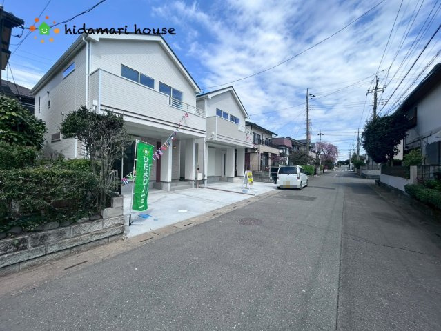 北本市下石戸　第1　新築戸建　ハートフルタウン01の前面道路含む現地写真