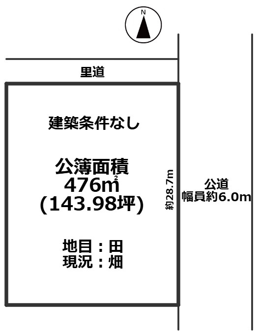高島市城山台二丁目143坪土地の土地図
