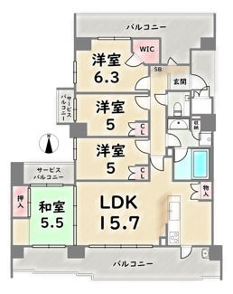 【間取り】 | サンメゾン京都二条月光町ゲート
