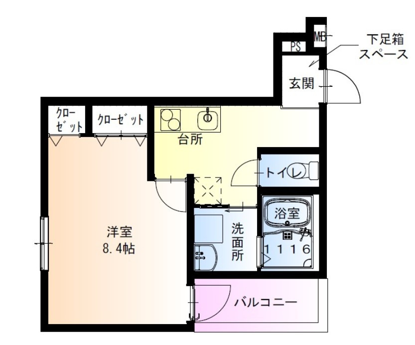 フジパレス弥刀2番館の間取り