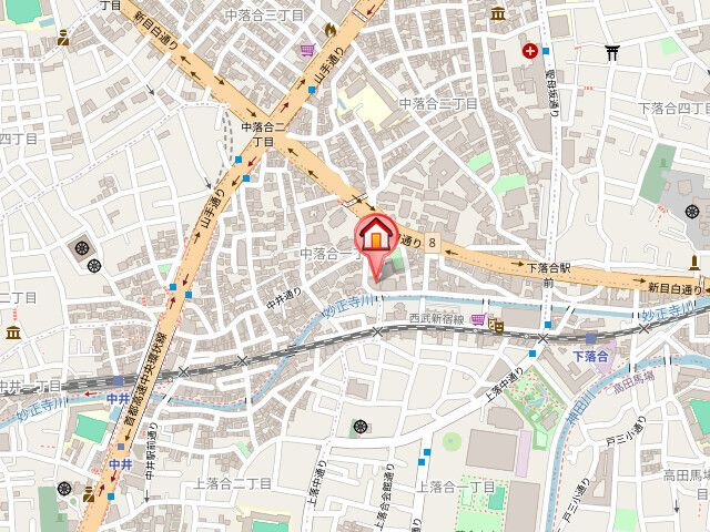 【地図】レジディア中落合A棟