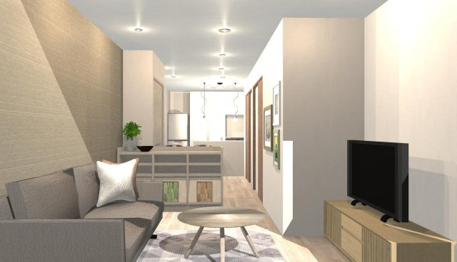 友岡４丁目　建築条件付き土地の外観パース