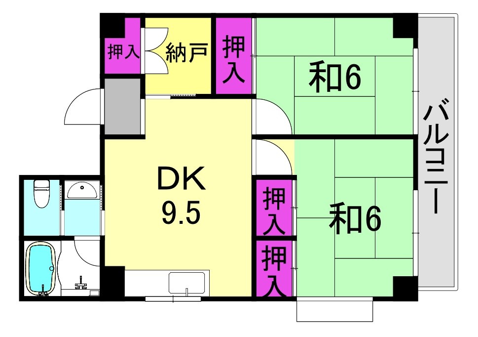 鳴尾ハイツ（若草町）の間取り