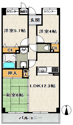 パセオ清荒神の間取り