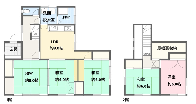 【間取り】 | 富士宮市野中　中古戸建