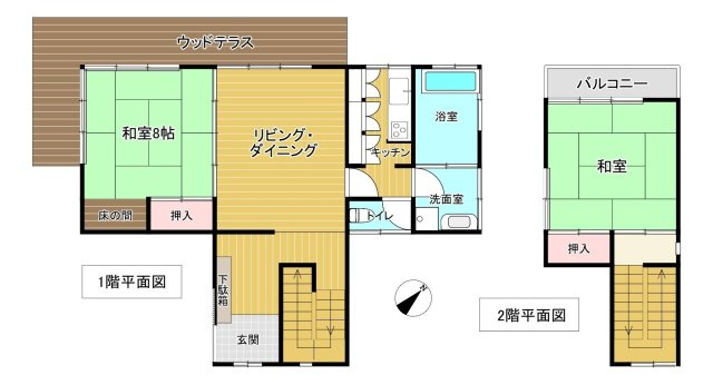 浮山温泉別荘地　戸建ての間取り