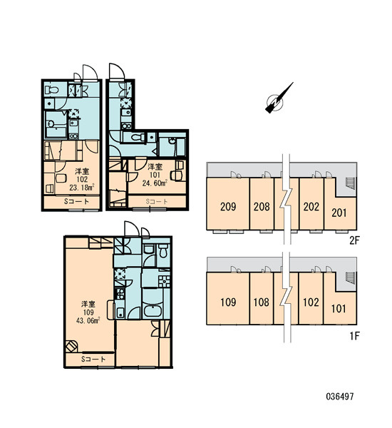 レオパレスさくらcの区画図