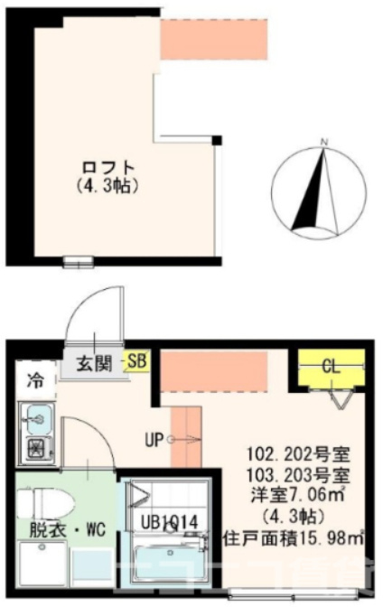 足立区梅田６丁目のアパートの間取り