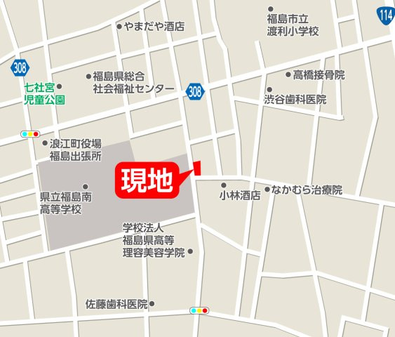 福島市渡利3期　Ricca　全2棟の地図