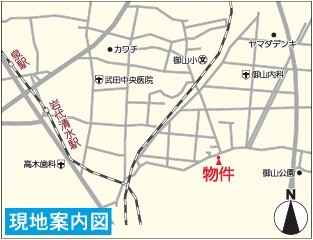 福島市御山第15　Cradle Garden　全2棟の地図