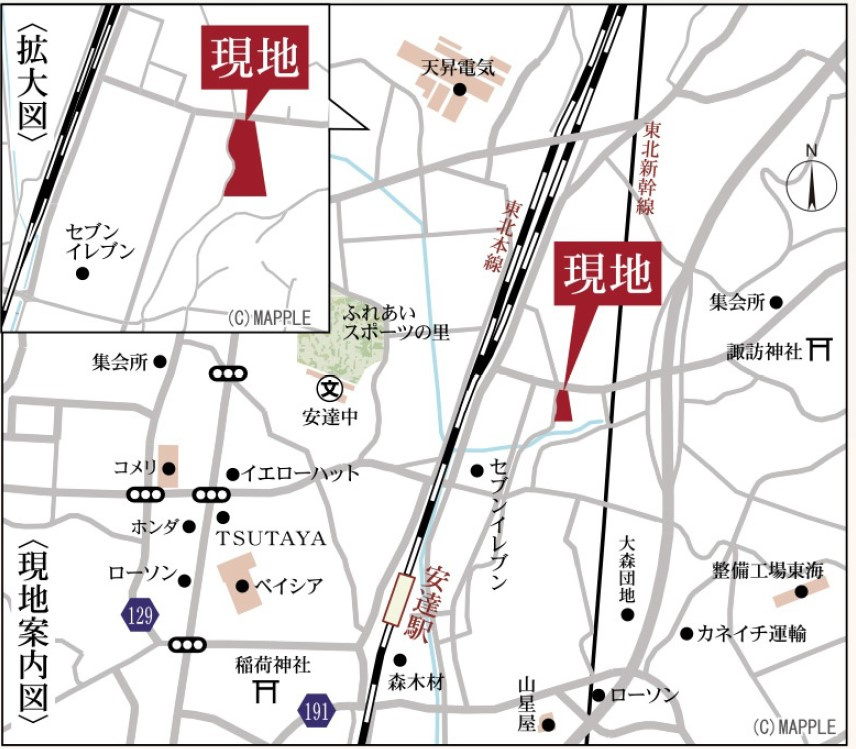 二本松市油井第5　Livele Garden　全13棟の地図